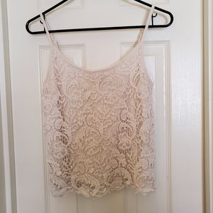 Cream lace tank top